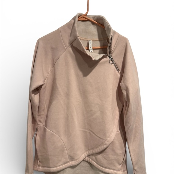 Athleta Sweaters - Athleta Women’s Medium Blush Pink Quarter Zip Fleece Athleisure Pullover